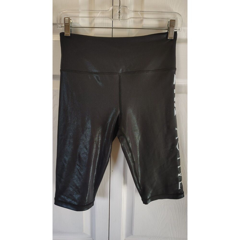 Zyia Active Black Metallic Light n Tight Hustle Shorts Medium